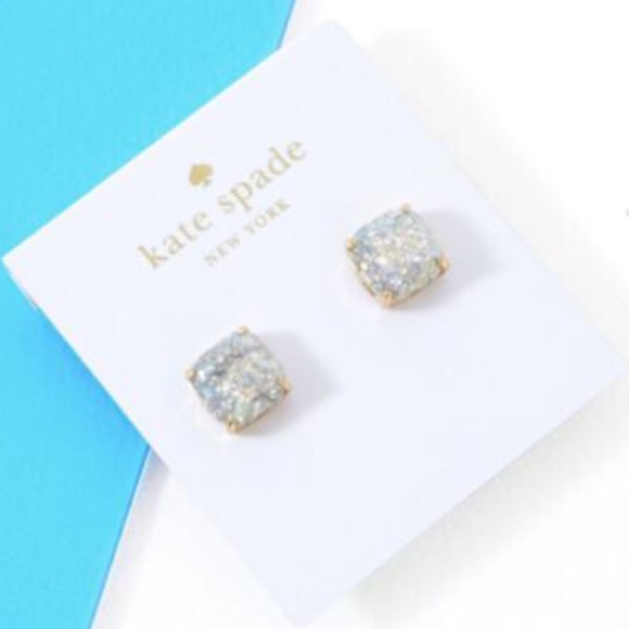 kate spade Jewelry - Kate Spade Mini Small Square Stud earrings in Opal